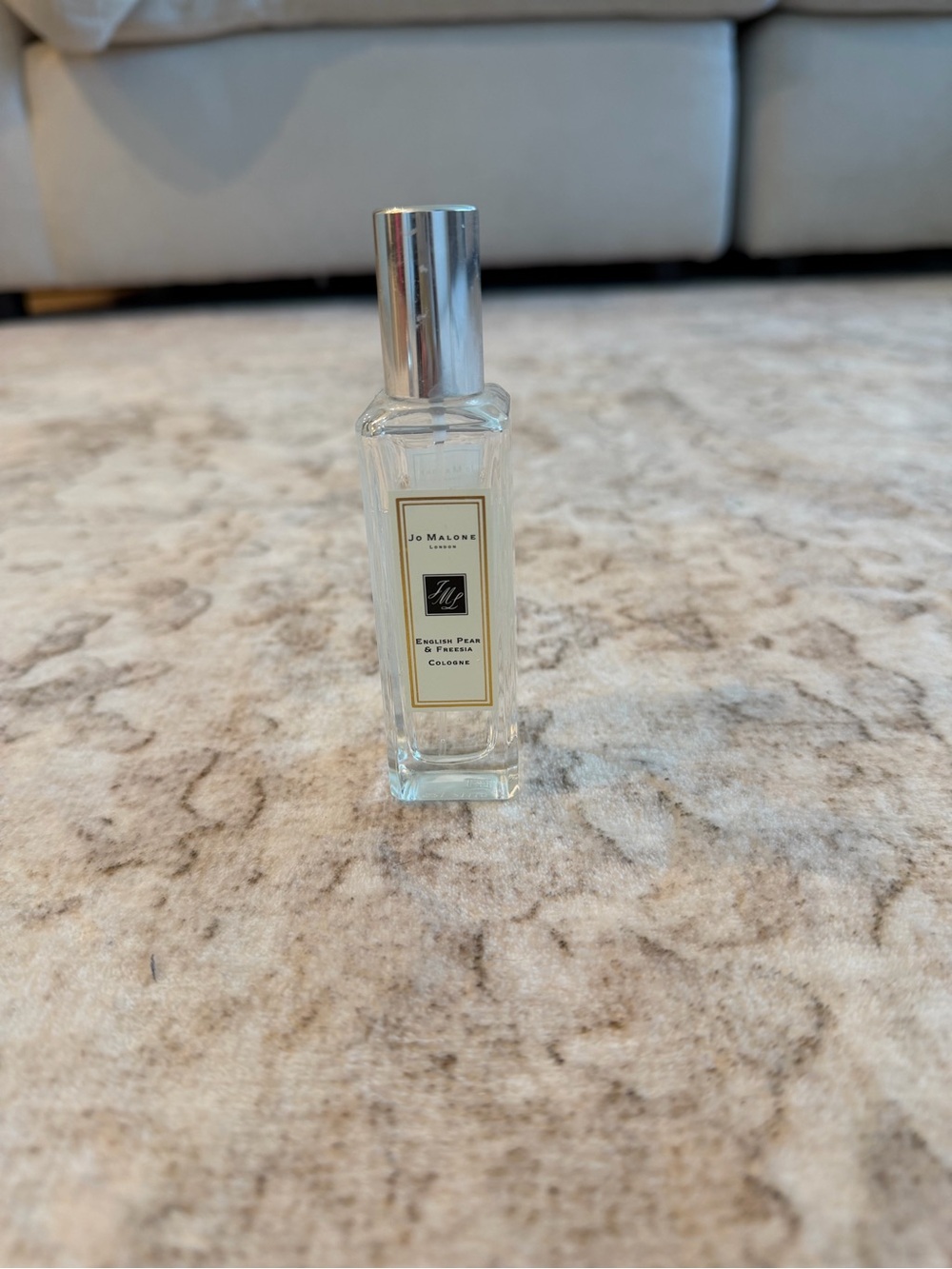 Jo Malone Clear Glass Cologne Bottle with Silver Cap